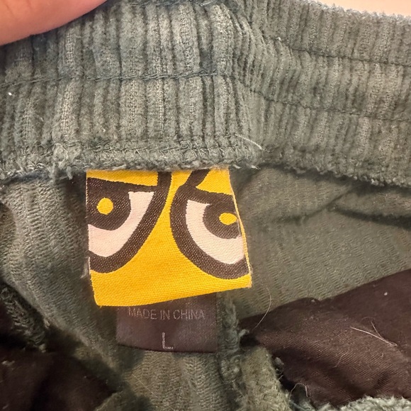 Teal Corduroy Pants with Embroidered Detail - Picture 4 of 4